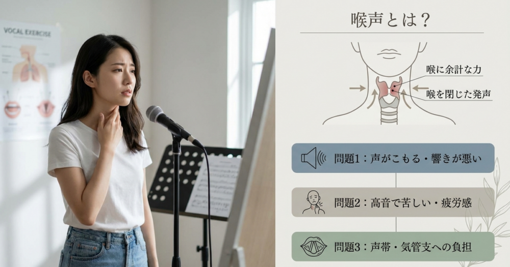 喉声とは何か？喉で歌うと起きる3つの問題を知っておく