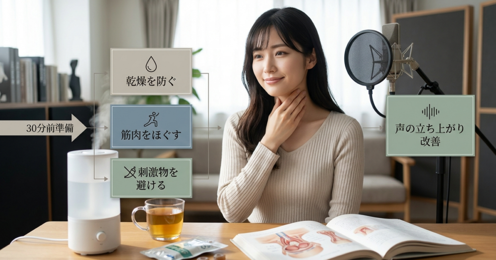 歌う前の喉ケアを整えると、声の立ち上がりがまるで変わってくる
