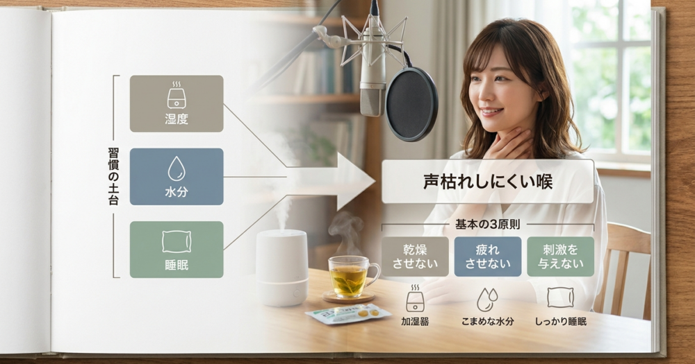 毎日の喉ケアの基本を習慣化すると、声枯れしにくい喉になっていく