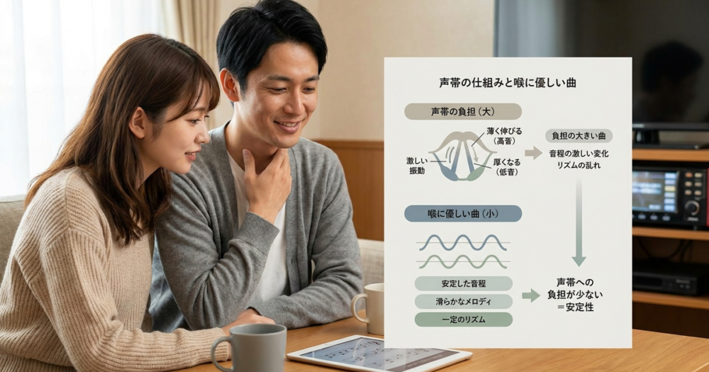 喉に優しい曲の特徴を声帯の仕組みから理解する