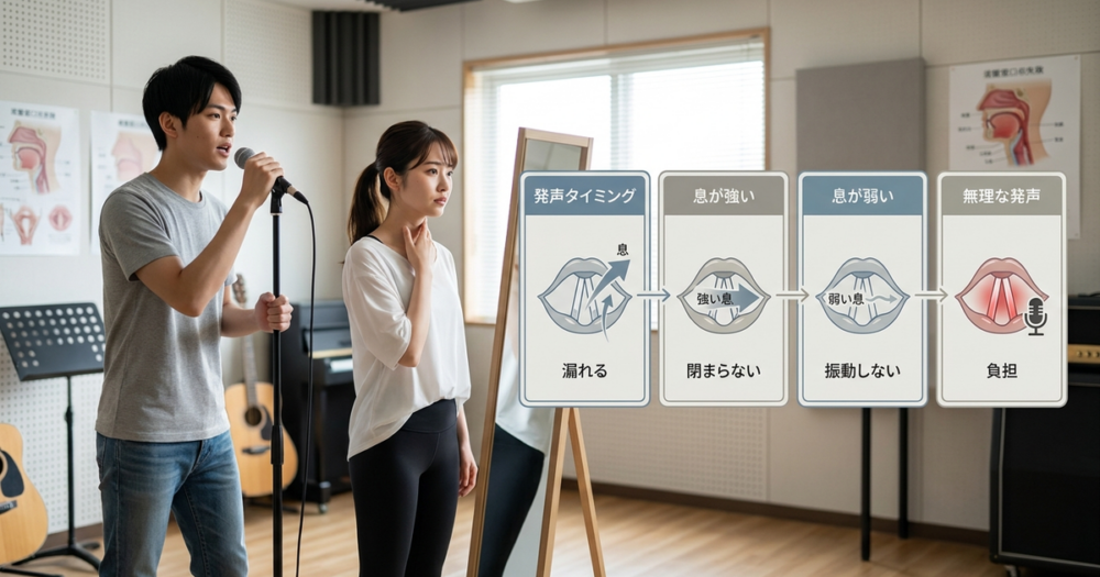声帯閉鎖ができない4つの原因──息が漏れる仕組みを知っておく