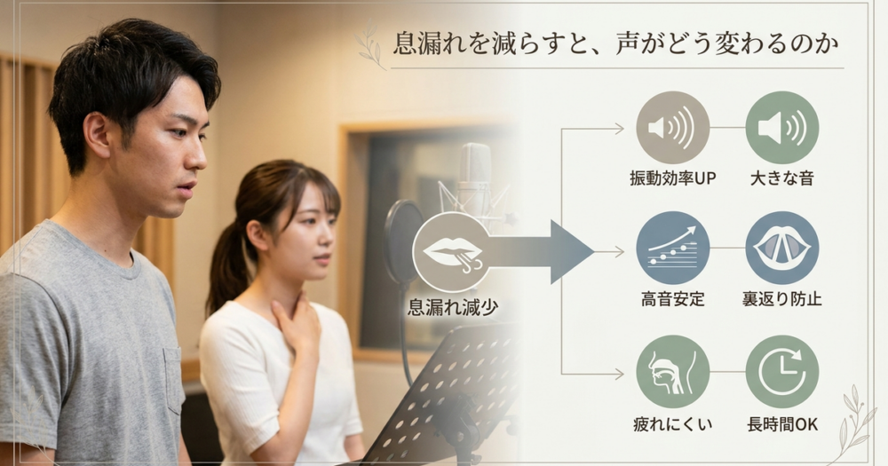 息漏れを減らすと、声がどう変わるのか──得られる3つの変化