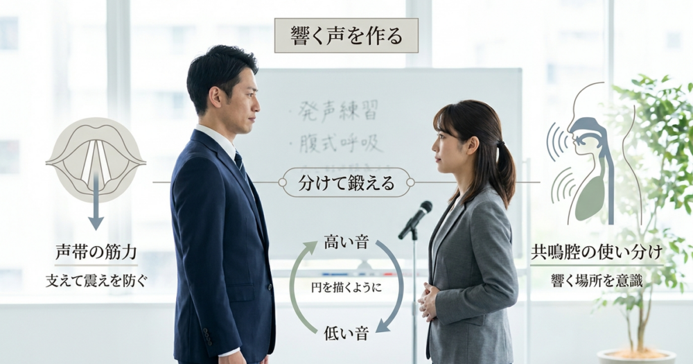 通る声を出す方法3:共鳴腔を使い分けて響きを足す