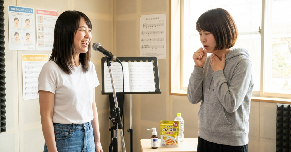 高い声の出し方と喉を痛めないコツの解説イメージ