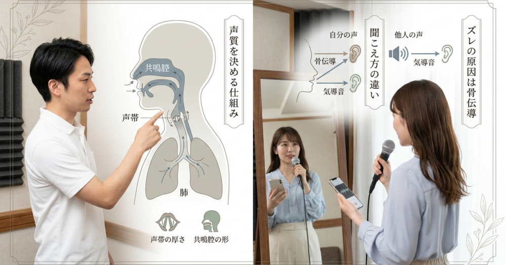 声質を決める身体の仕組みと、自分の声が他人にどう聞こえているか