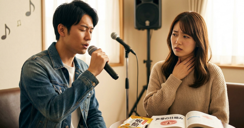 歌うと声が変わる人の特徴と原因の解説イメージ