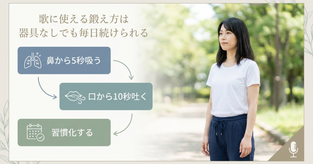 歌に使える鍛え方は器具なしでも毎日続けられる