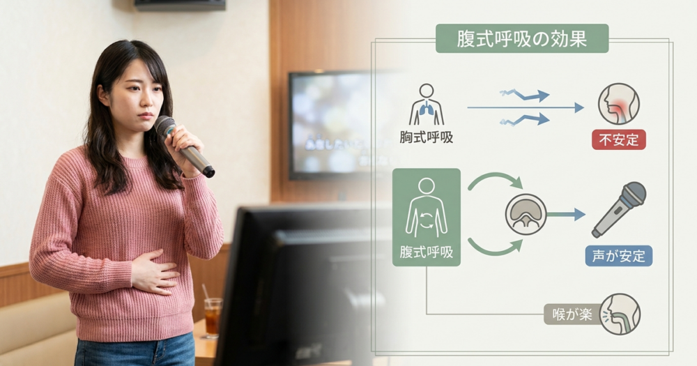 腹式呼吸で歌うとカラオケの声が安定する理由を理解しておく