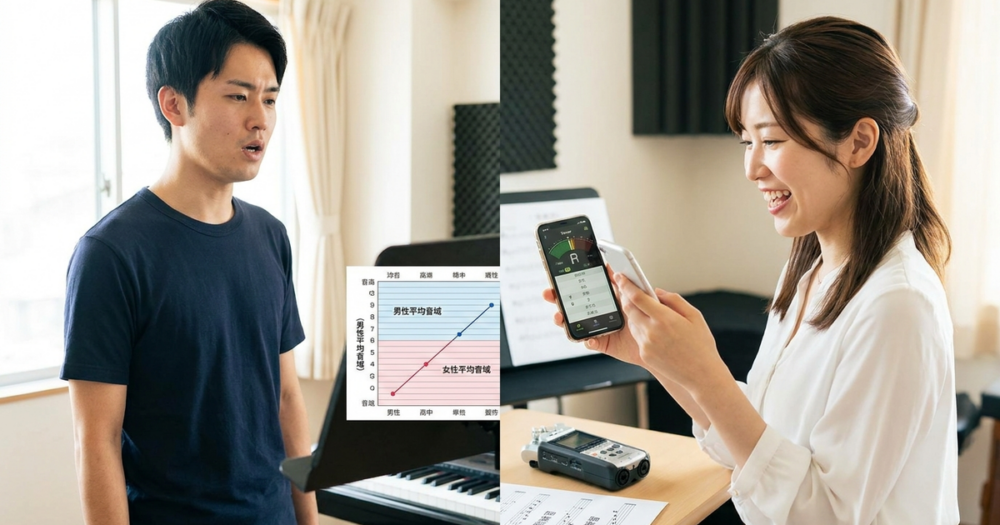 音域とは？男性・女性の平均と自分の声域を調べる方法の解説イメージ