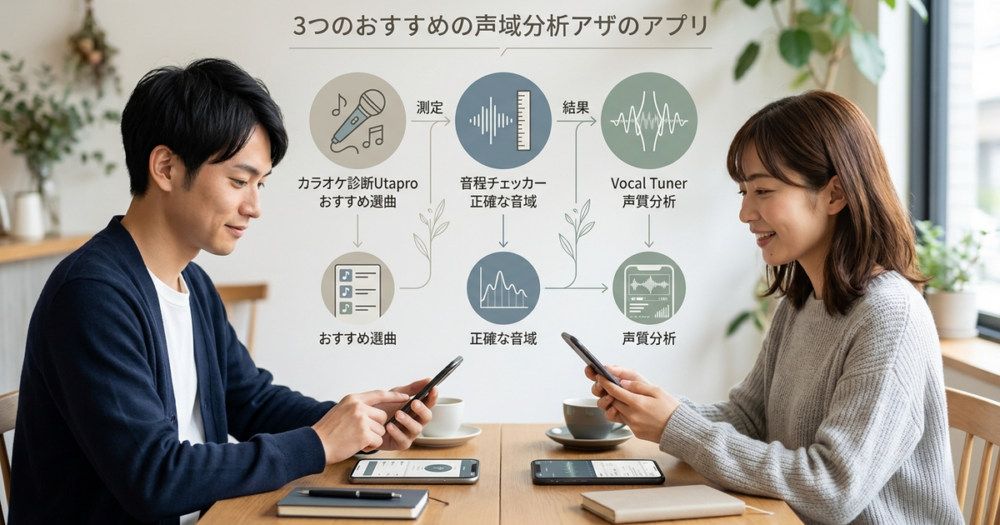 曲の音域を調べるアプリのおすすめ3選と、それぞれの使い方を整理しておく