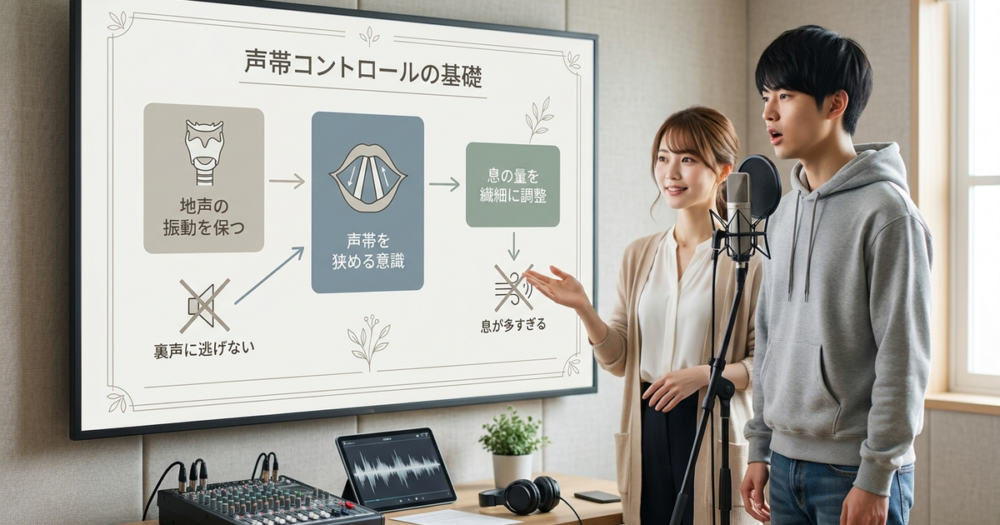 男性が自然に女性声を出すために必要な、声帯コントロールの基礎