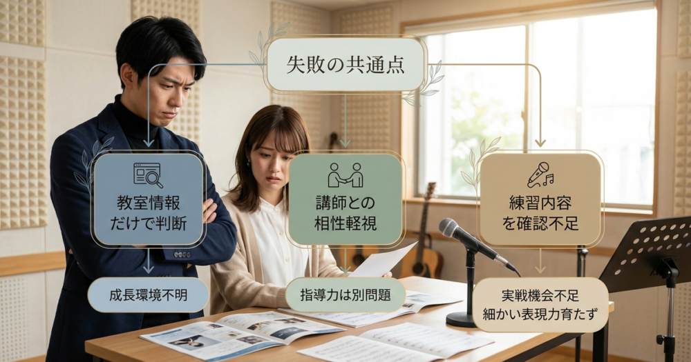 プロ志向のボイトレ教室選びで失敗する人の共通点