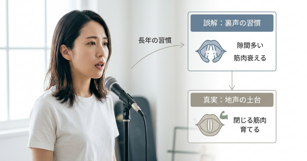 地声が弱い女性の7割が誤解している、声帯の使い方の土台