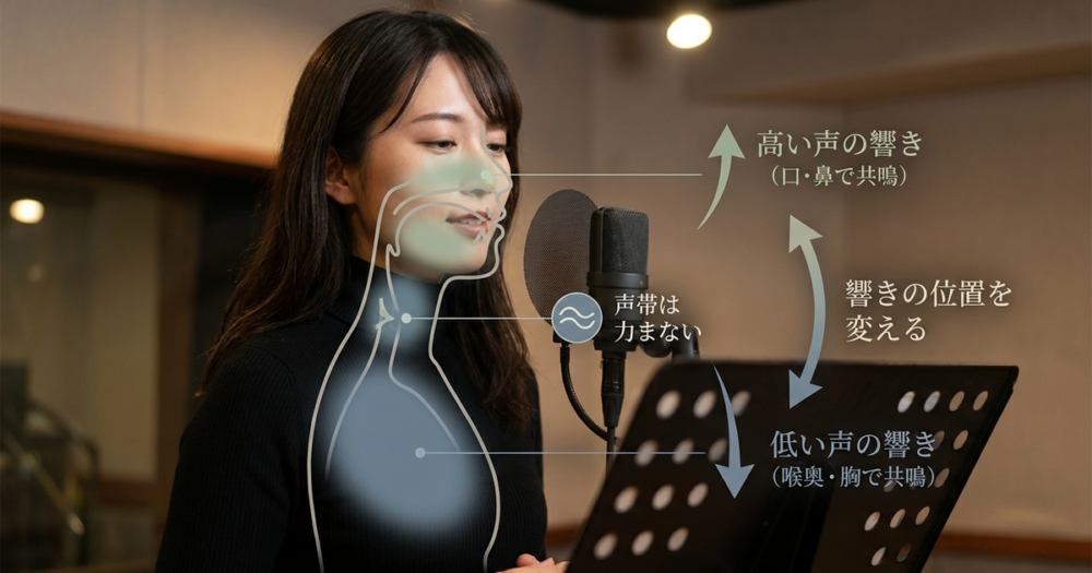女性が低い声を安定させるには、声帯ではなく「響きの位置」を変える