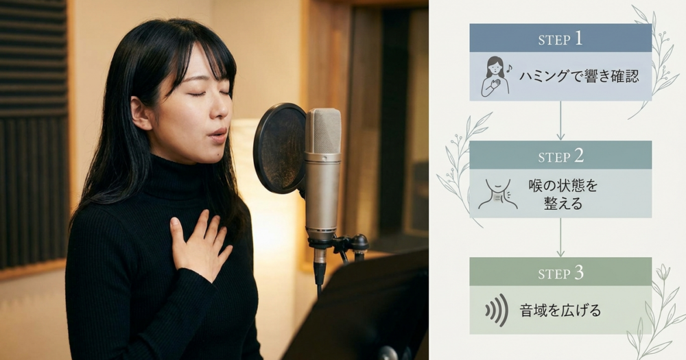 低い声の出し方を3ステップで整えると、女性でも響く低音が育つ