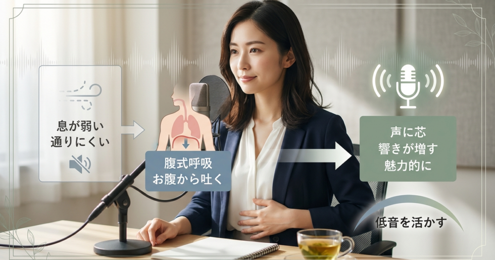 声が低い女性の特徴を、魅力的に聞かせる話し方に変える