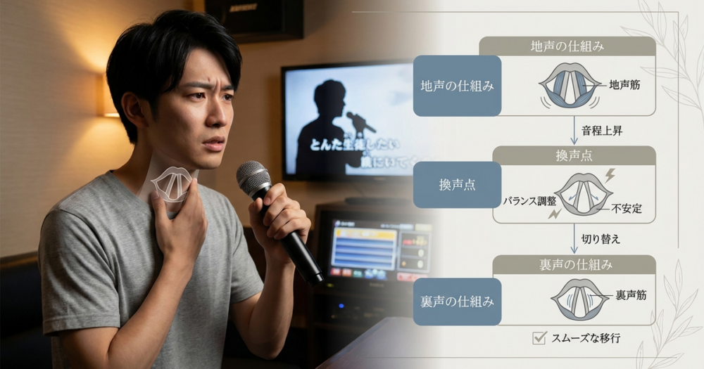 カラオケで裏声になるメカニズムと、声帯が切り替わるタイミング