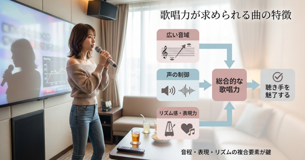 歌唱力が求められる女性向けカラオケ曲の特徴と判断基準