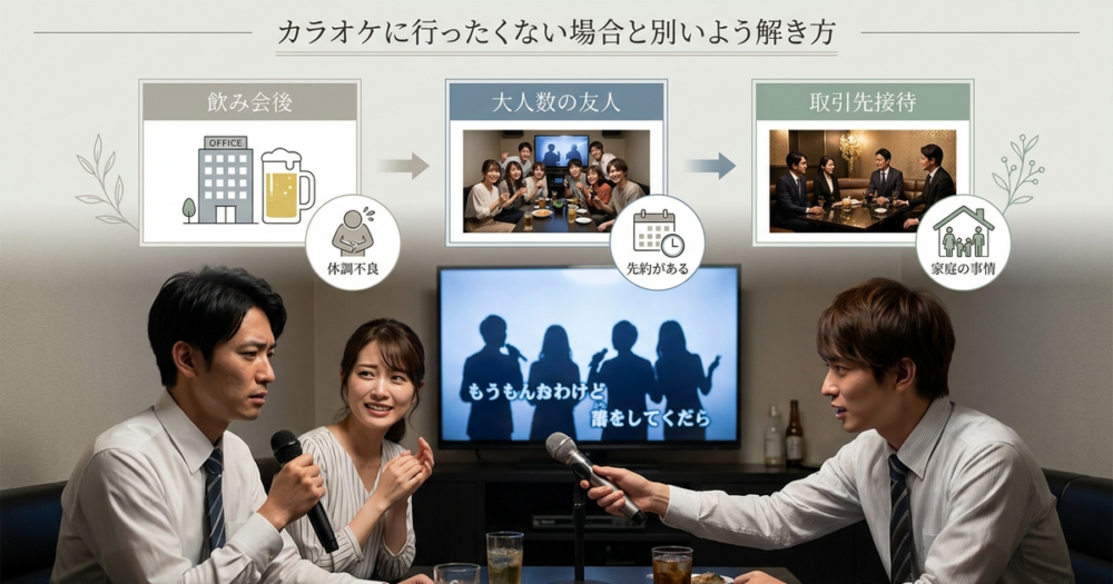 カラオケに行きたくないと感じる3つの場面と、それぞれで使える断り方