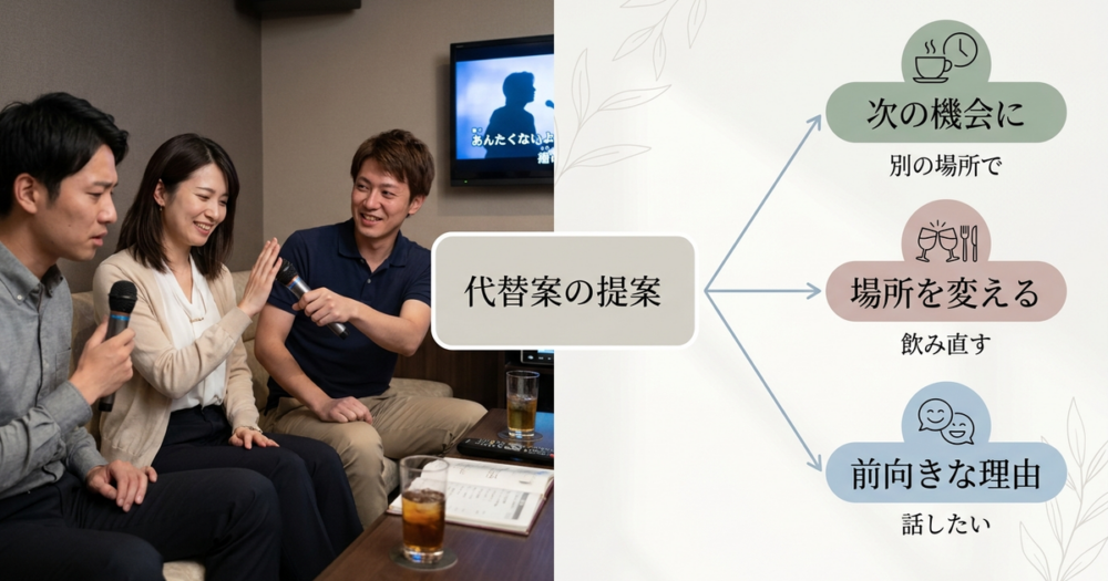 カラオケを断った後に使える、代替案の提案パターン
