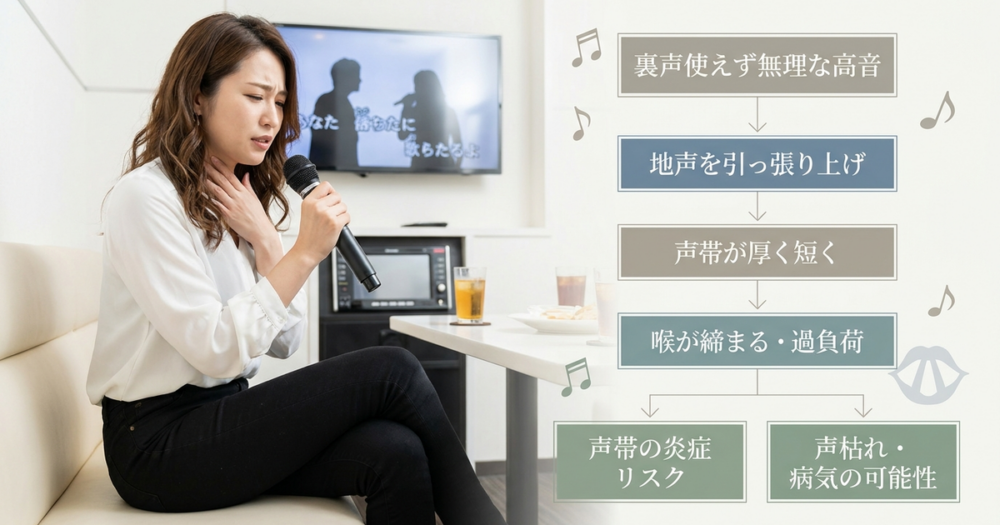 裏声が出ないまま歌い続けると何が起きるか