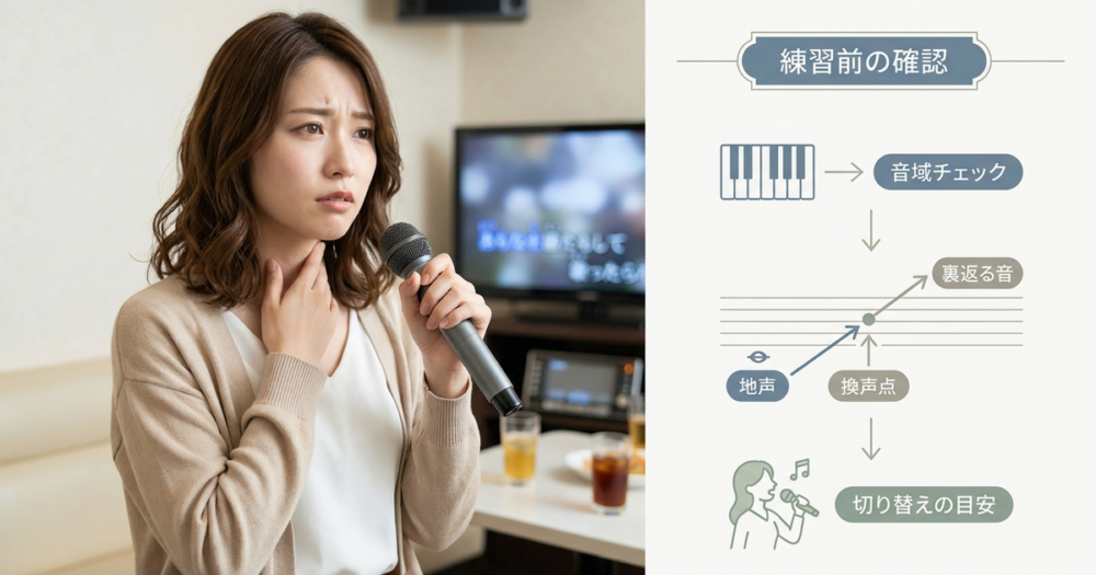 カラオケで地声から裏声へ切り替える練習を始める前に確認しておくこと