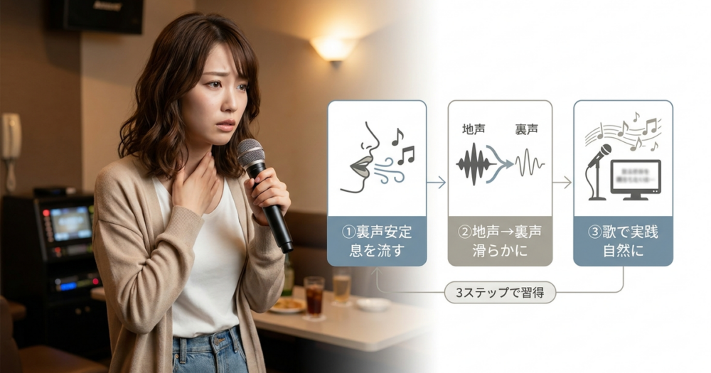 カラオケで地声から裏声への切り替え練習──3ステップで身につける方法