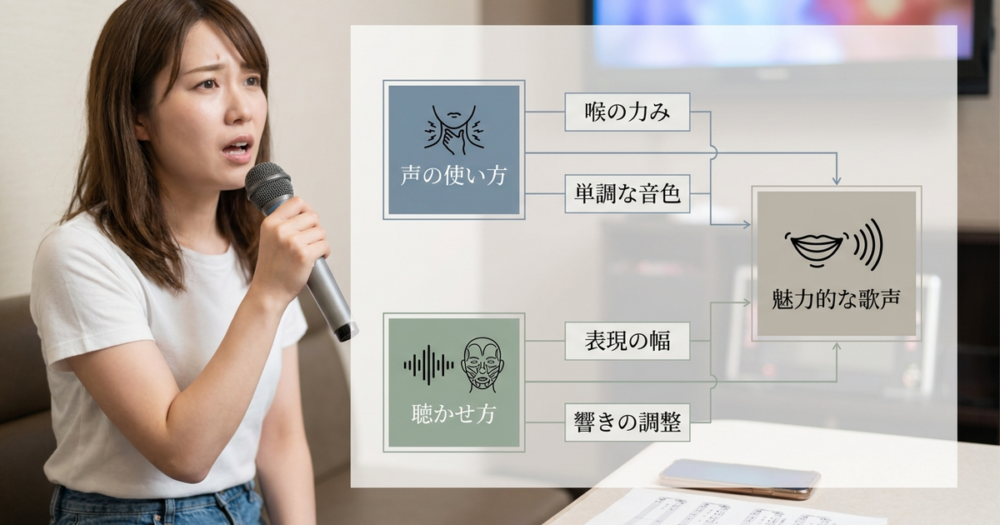 地声で歌うと下手に聞こえる原因は、声の使い方だけでなく「聴かせ方」が整っていないこと