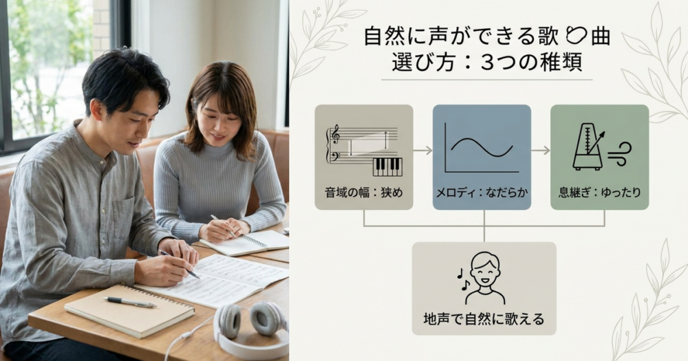 地声で歌える曲の選び方、3つの基準を押さえておく