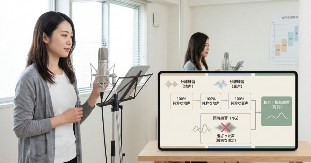 差が大きくなる原因は、それぞれの声を「分離して鍛えていない」から