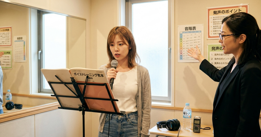 地声と裏声の差が大きい原因と自然につなげる練習方法の解説イメージ