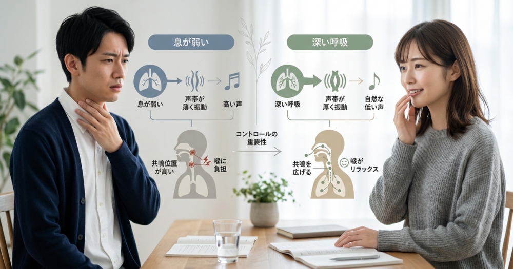 地声が高い人の特徴は息の圧力と共鳴位置のコントロール不足にある