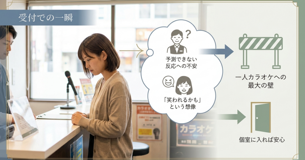 一人カラオケで恥ずかしいと感じる正体は、受付の3秒間にある