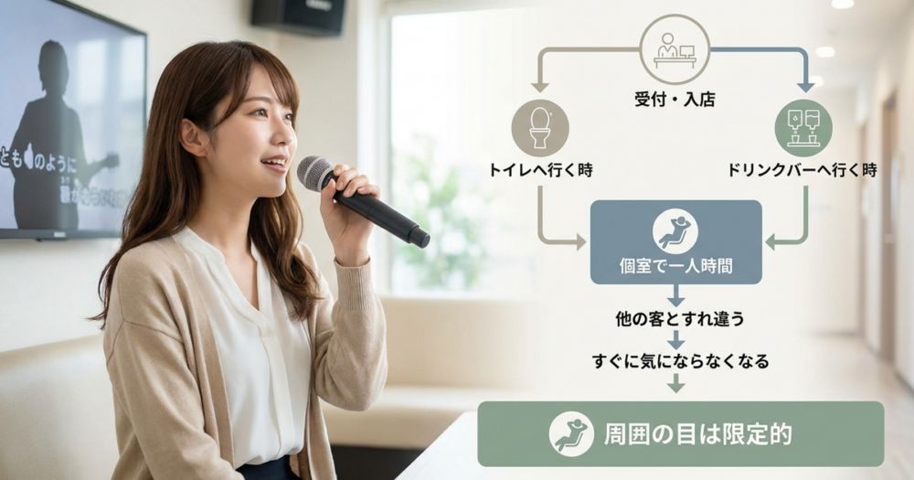 店内で周囲の目が気になるのは、トイレとドリンクバーだけだとわかる