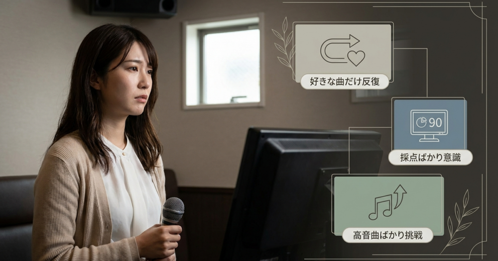 ヒトカラで下手なまま変わらない人がやっている「逆効果な練習」3パターン