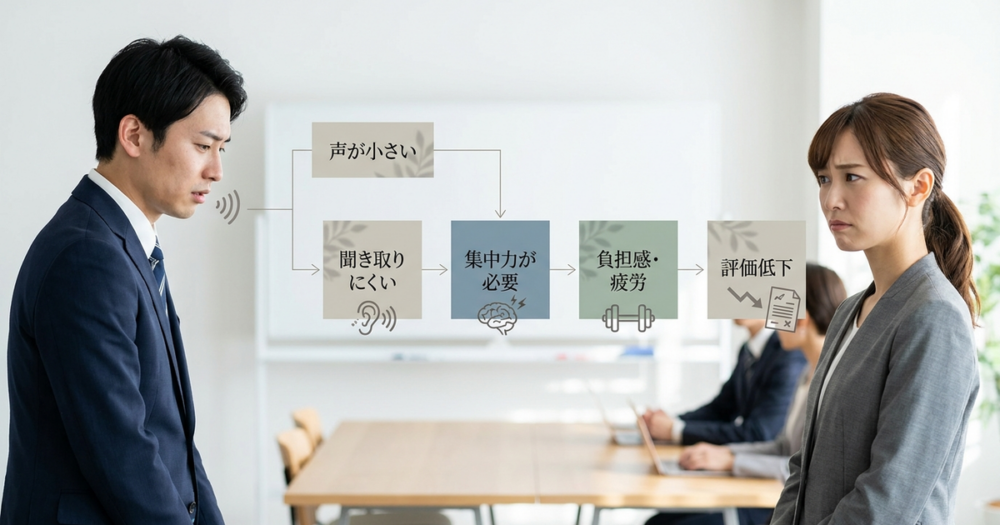 声の小ささと仕事能力が無関係なのに、評価が下がってしまう構造