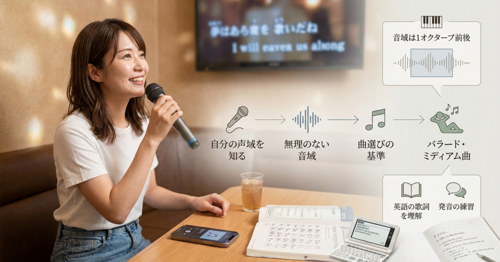 女性が音域で悩まず歌える英語の曲を知っておく
