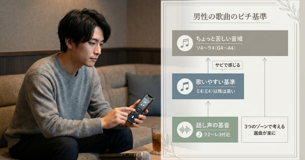 最近の曲で男性が歌いやすい曲を選ぶ前に知っておくべき「音域の基準」