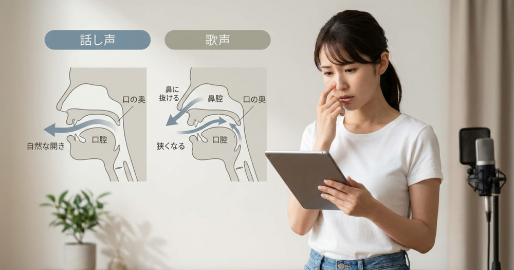 地声は普通なのに歌うと鼻声になってしまう理由がここにある