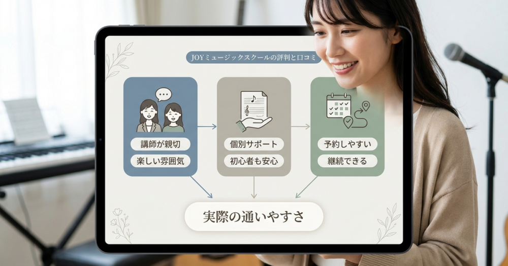 JOYミュージックスクールの評判と口コミから見えてくる実際の通いやすさ
