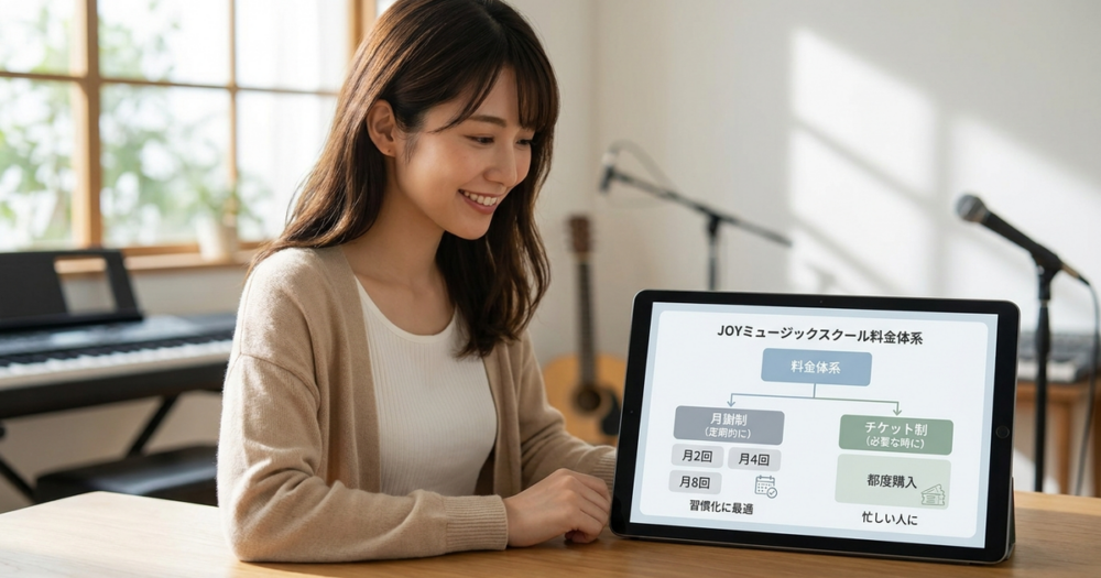 JOYミュージックスクールの料金体系と他校との比較で分かる選び方