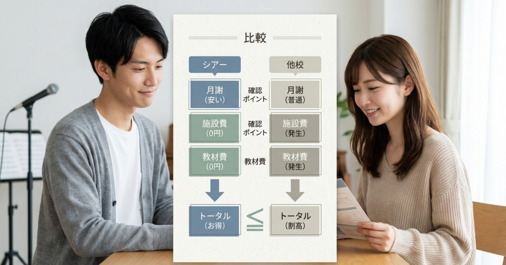 料金が他校より高いのか安いのかを数字で確認しておく