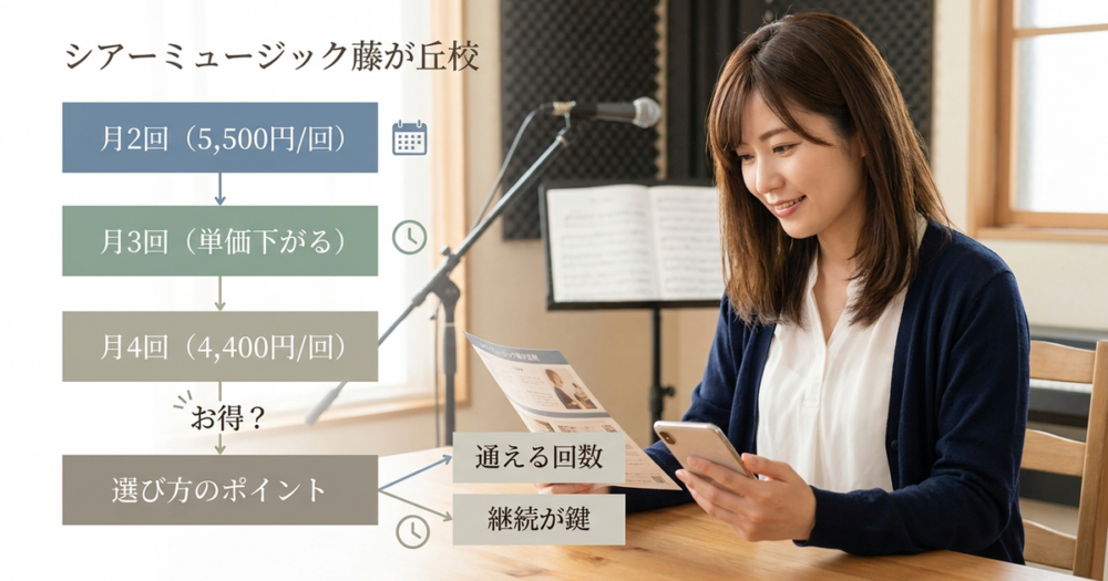 シアーミュージック藤が丘校の料金体系と、損をしない選び方