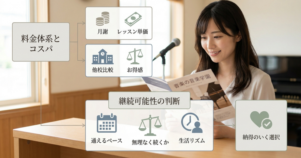 料金体系とコスパを他校と比較して判断する