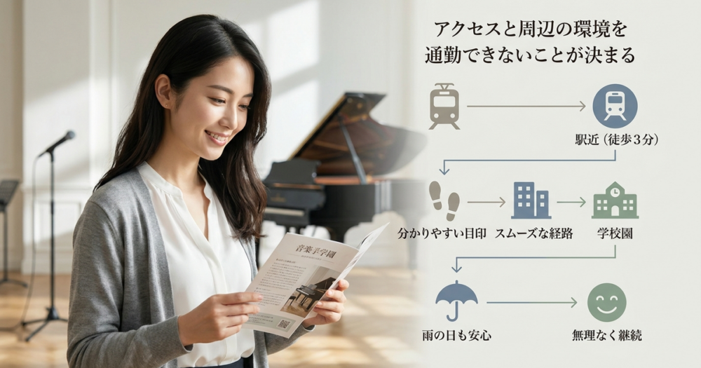アクセスと周辺環境が通い続けられるかを左右する