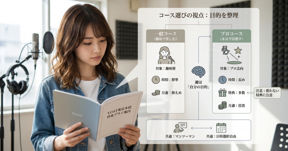 VOAT東京本校の料金プランを見て、自分の目的に合うコースを選べるか整理しておく