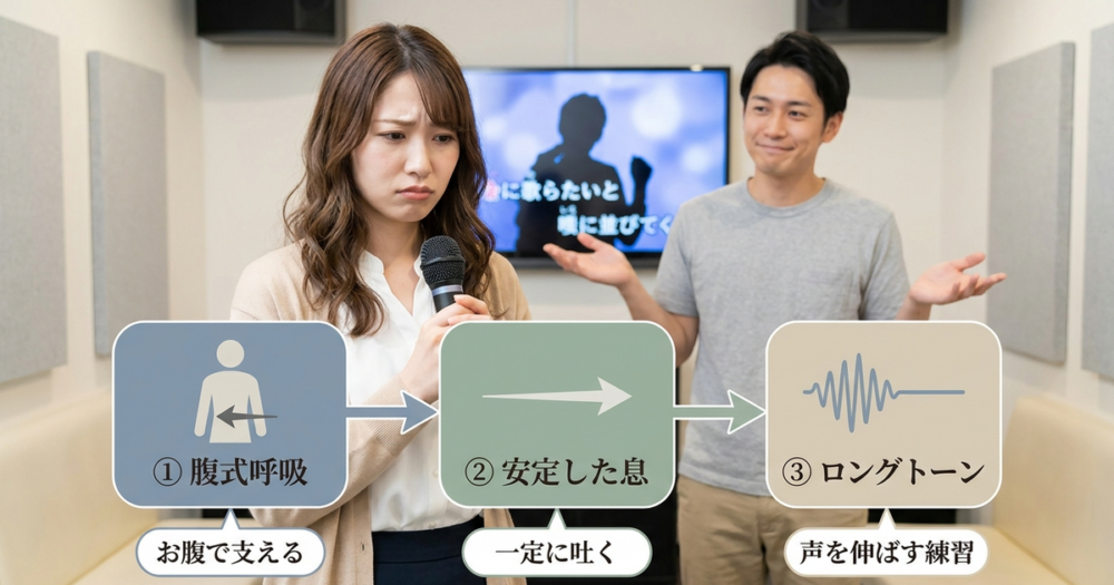 カラオケでこぶしが多い下手さを解消する発声改善