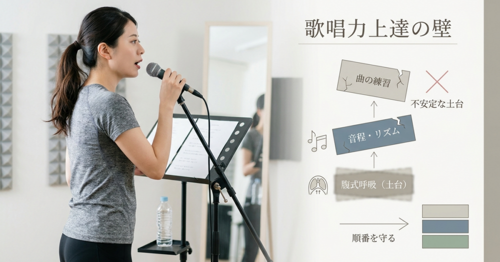 歌唱力を上げる方法の前に、なぜ練習しても上達しないのかを理解しておく