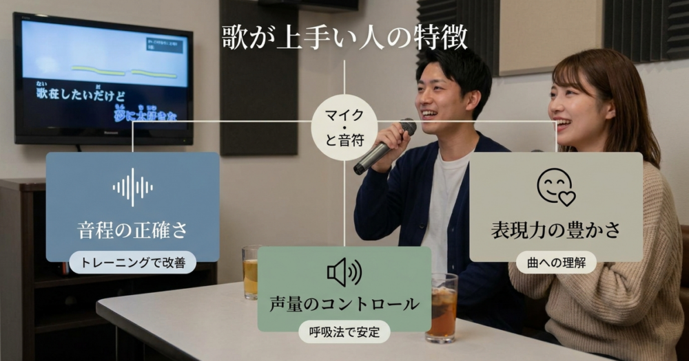 歌が上手い人の特徴を、3つの視点から整理しておく