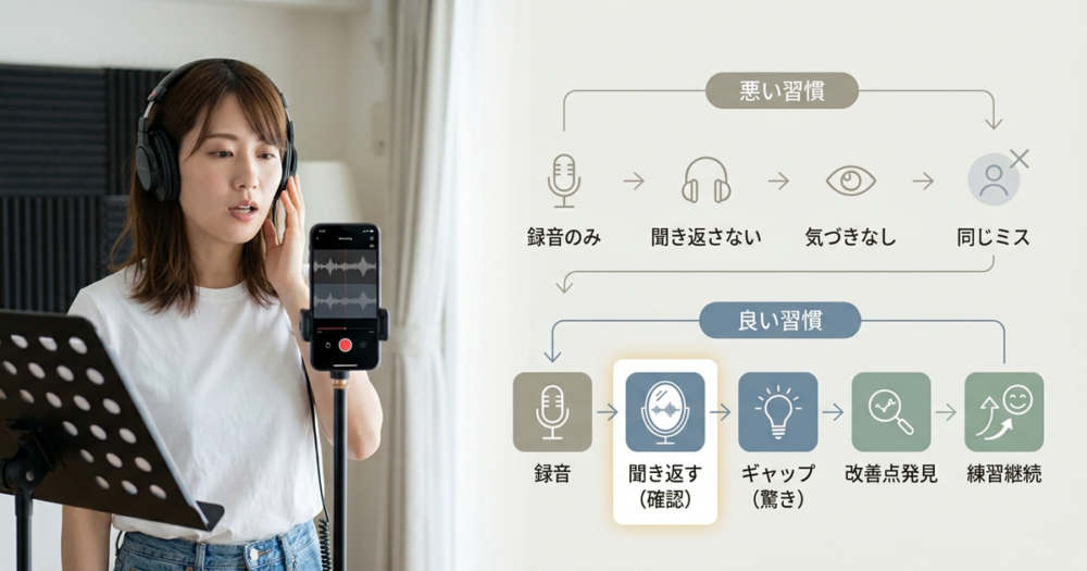 自分の歌を確認する習慣が練習を続けやすくする